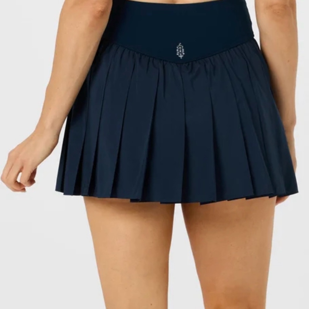 FP Movement by Free People Navy Pleated Mini Skirt